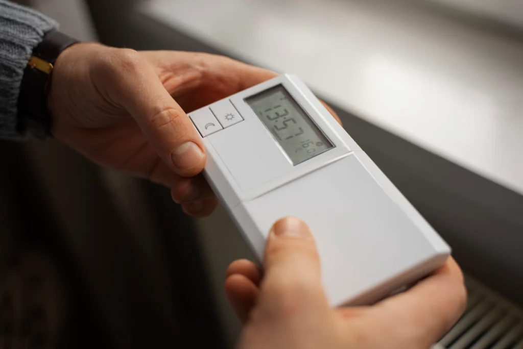 Closeup of thermostat